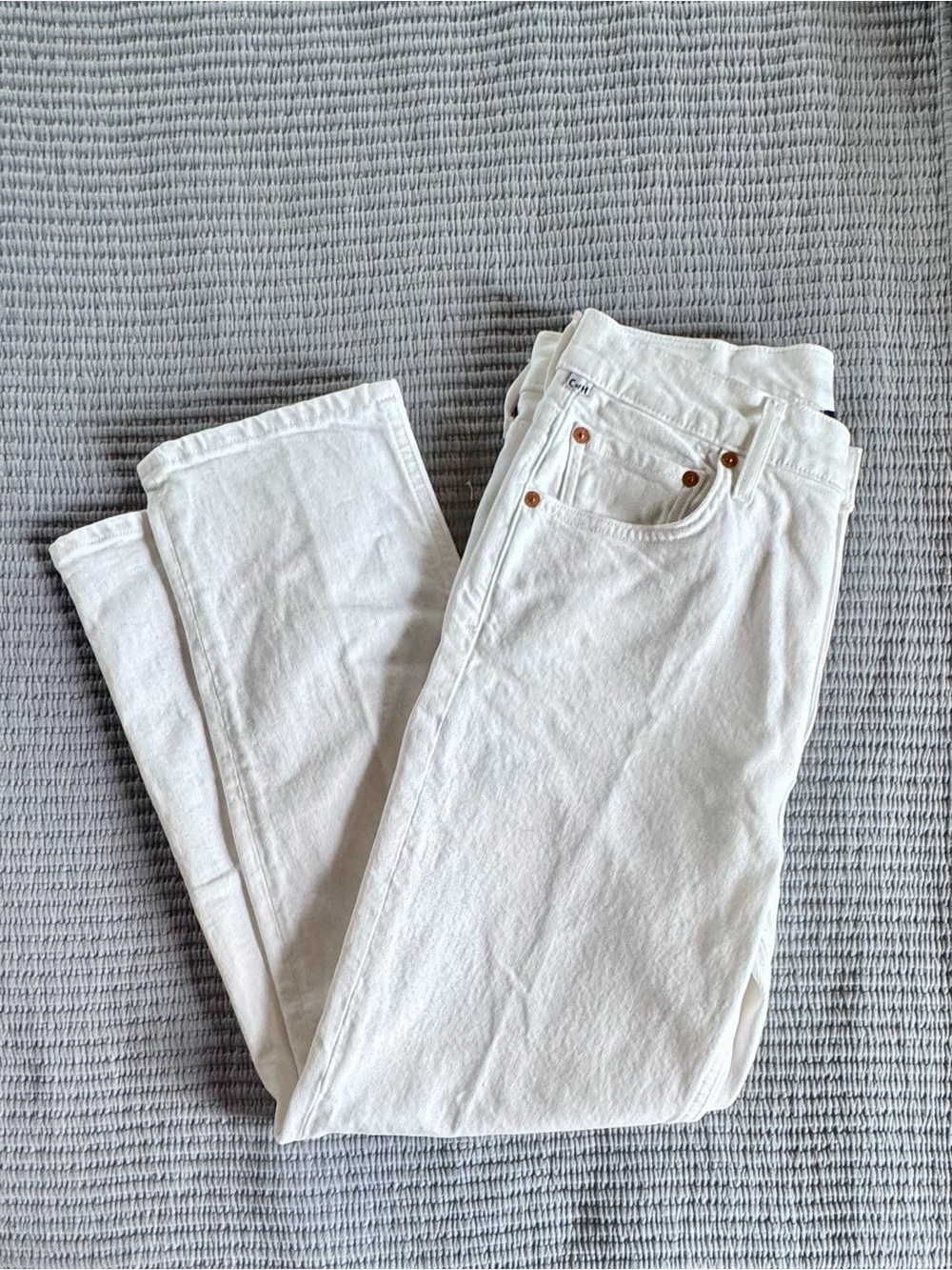 Citizens Of Humanity White ISOLA Straight Jeans - Picture 3 of 7